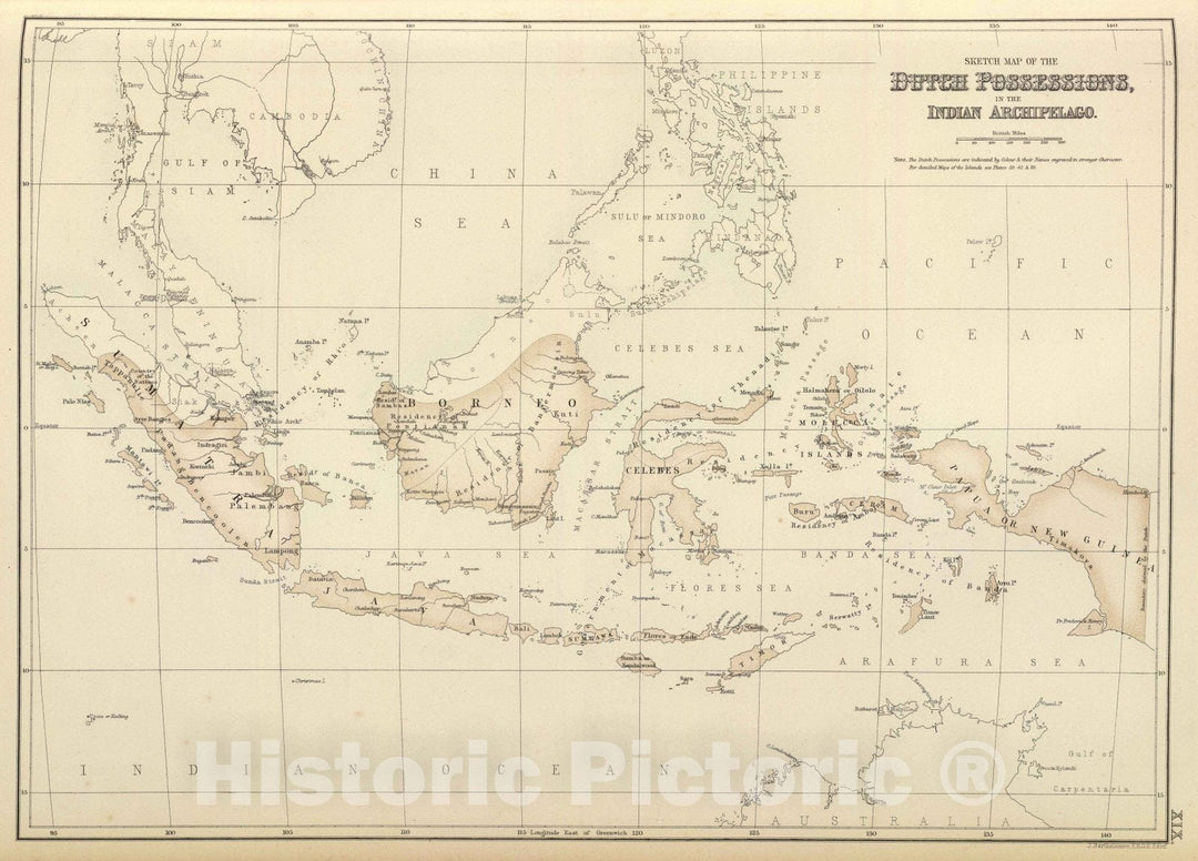 Historic Map : 1872 Dutch Possessions, in the Indian Archipelago. - Vintage Wall Art