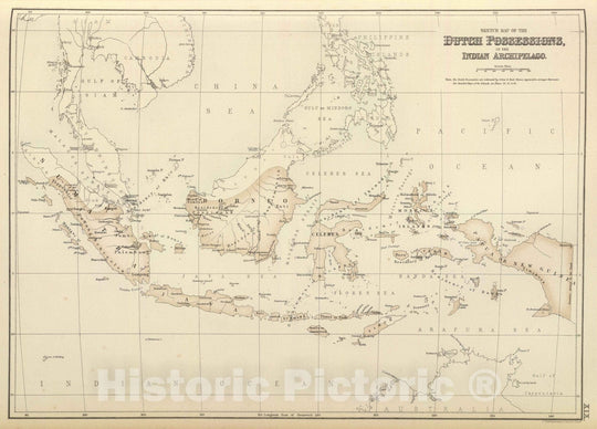 Historic Map : 1872 Dutch Possessions, in the Indian Archipelago. - Vintage Wall Art