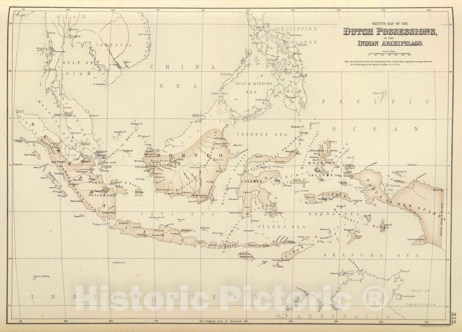 Historic Map : 1872 Dutch Possessions, in the Indian Archipelago. - Vintage Wall Art