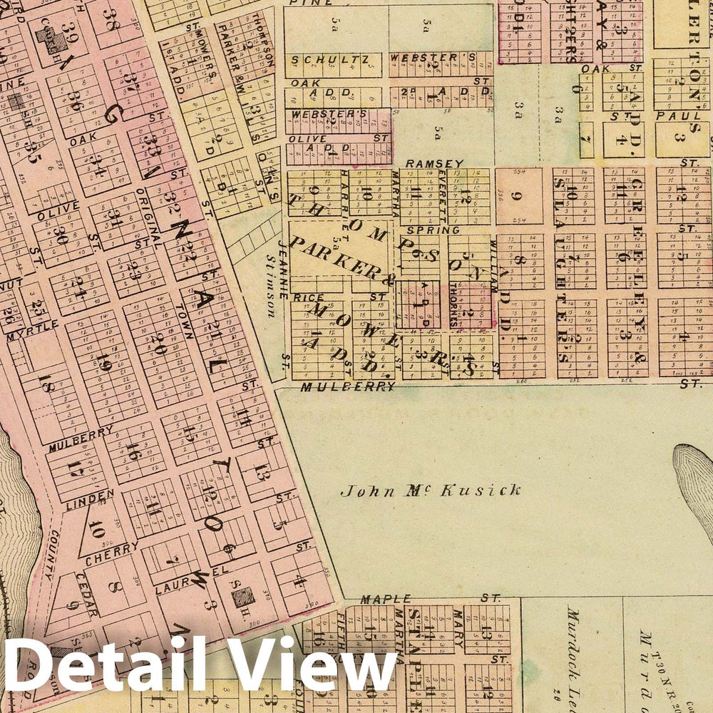 Historic Map : 1874 Map of Stillwater, Washington Co, Minn. - Vintage Wall Art