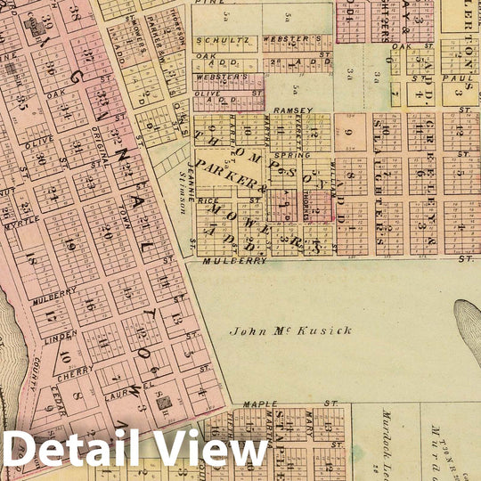 Historic Map : 1874 Map of Stillwater, Washington Co, Minn. - Vintage Wall Art