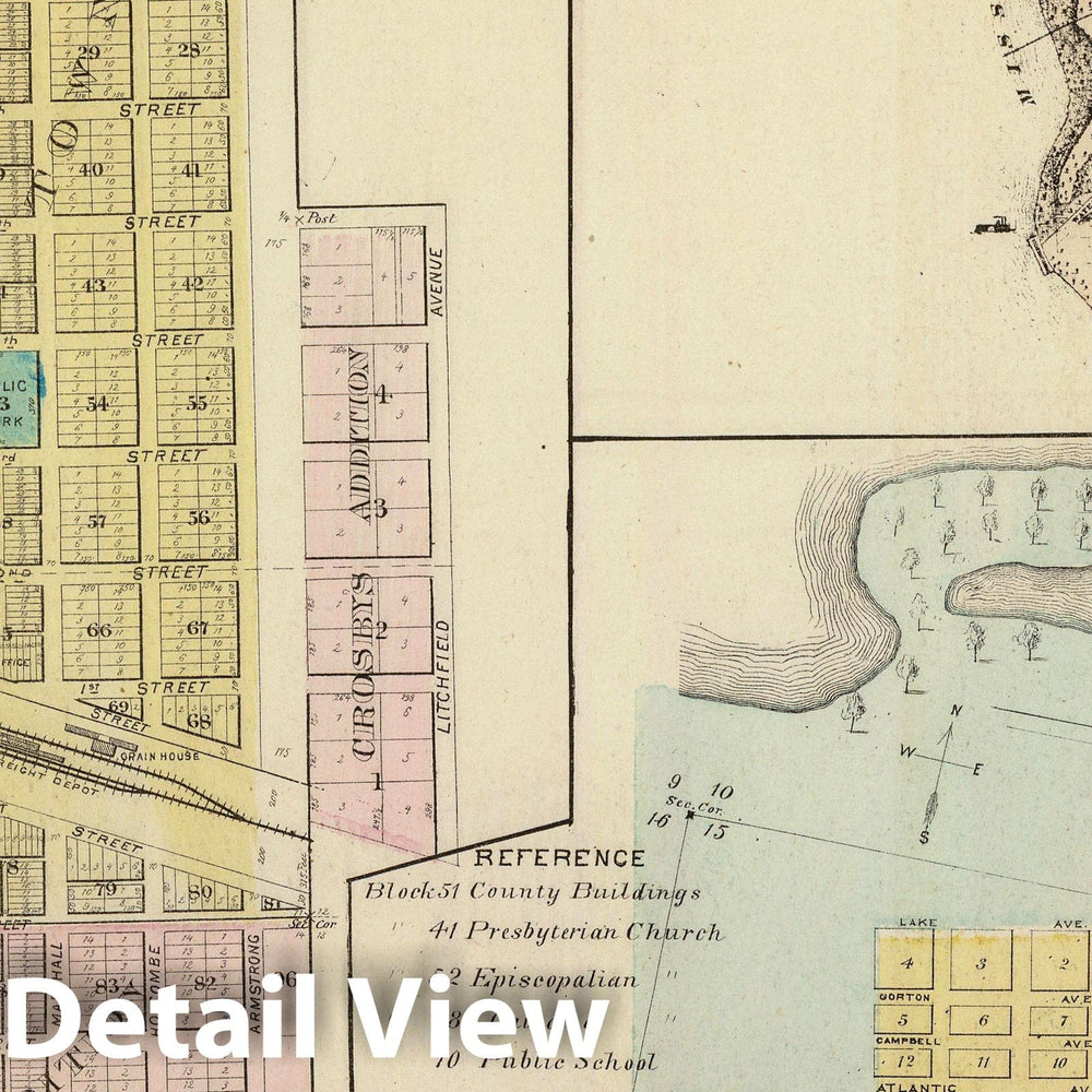 Historic Map : 1874 Map of Litchfield; Plan of Willmar; Brainerd, Minnesota. - Vintage Wall Art