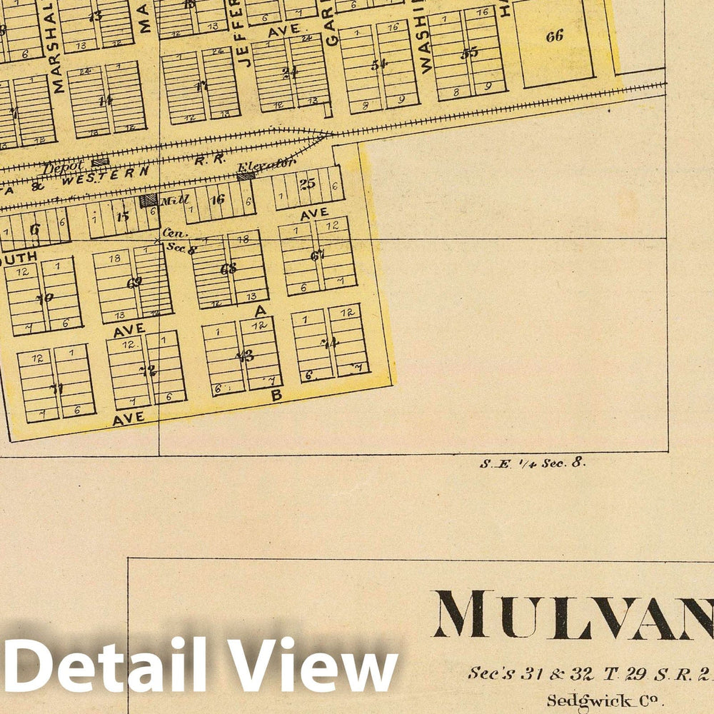 Historic Map : 1887 Cheney, Andale, Mulvane and Milan. - Vintage Wall Art