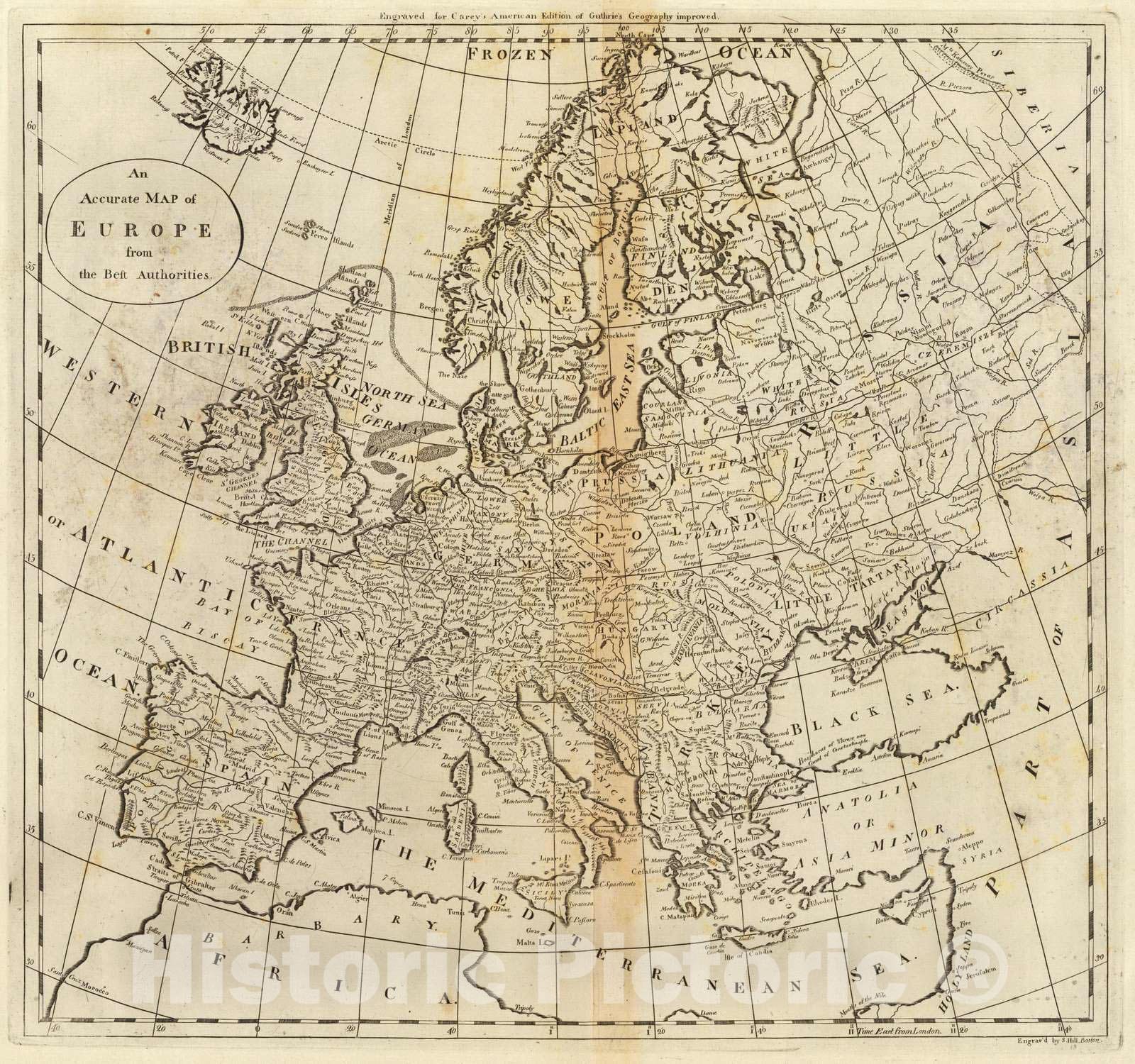 Historic Map : 1796 Accurate Map of Europe. - Vintage Wall Art