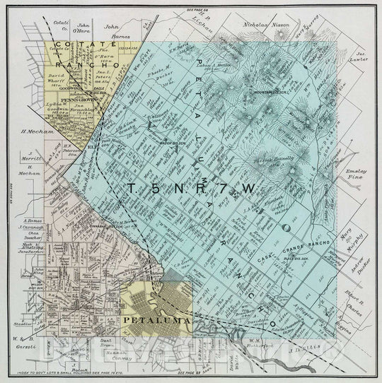 Historic Map : 1898 5 N, 7 W. - Vintage Wall Art