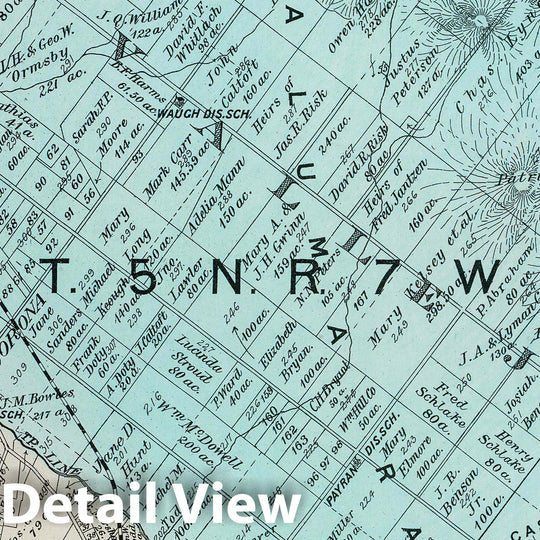 Historic Map : 1898 5 N, 7 W. - Vintage Wall Art