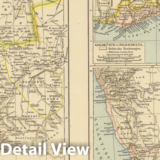 Historic Map : 1881 Senegambien, Goldkuste, Kapland. - Vintage Wall Art