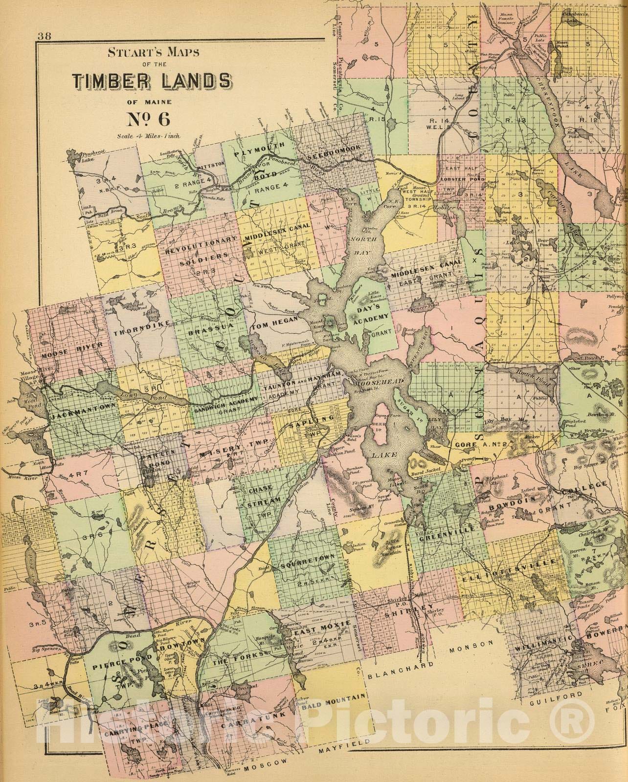 Historic Map : 1894 Timber lands 6. - Vintage Wall Art