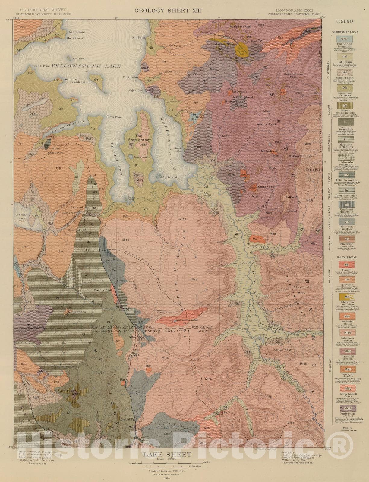Historic Map : 1904 Lake Sheet. v1 - Vintage Wall Art