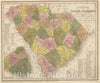 Historic Map : 1845 New Map Of South Carolina. - Vintage Wall Art