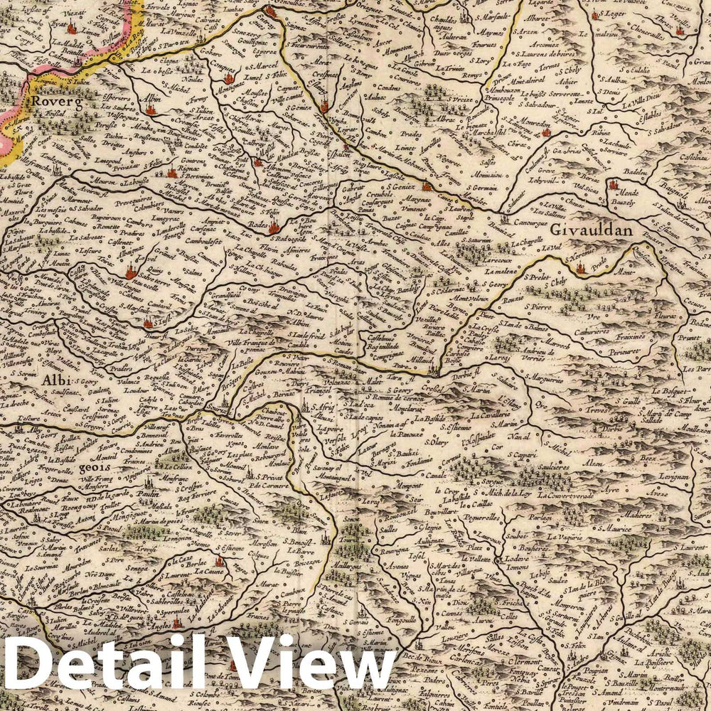 Historic Map : Languedoc , France 1682 Languedoc. , Vintage Wall Art