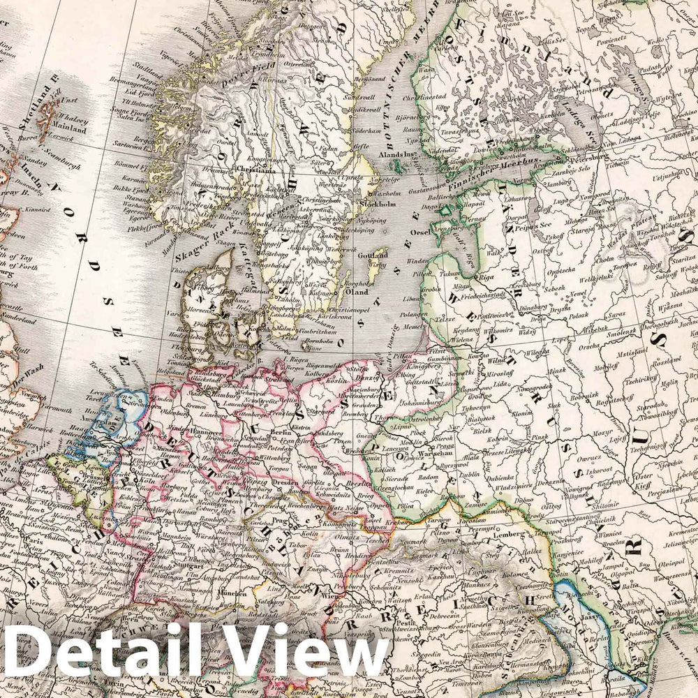 Historic Map : 1854 Europa. Entworfen von G. Heck - Vintage Wall Art