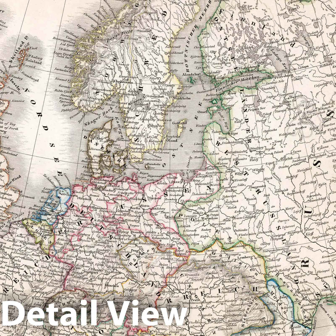 Historic Map : 1854 Europa. Entworfen von G. Heck - Vintage Wall Art