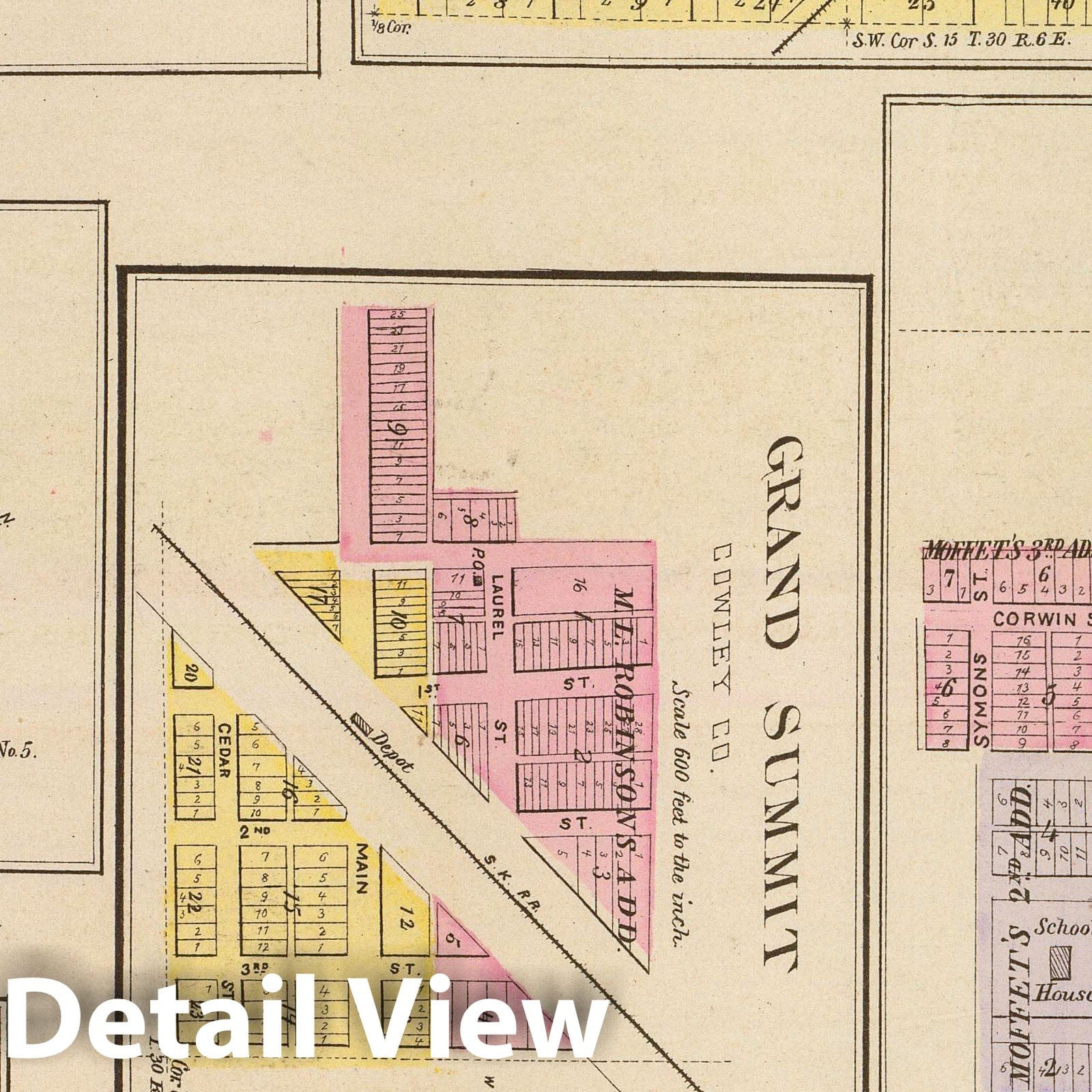 Historic Map : 1887 Geneva, Atlanta, Dexter, Grand Summit, Udall, Floral, Cambridge, Seeley. - Vintage Wall Art