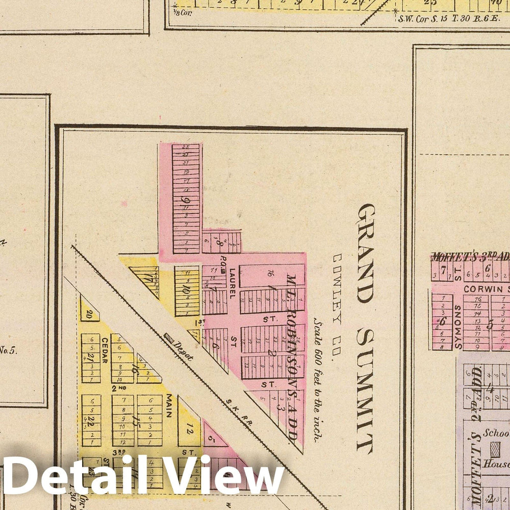 Historic Map : 1887 Geneva, Atlanta, Dexter, Grand Summit, Udall, Floral, Cambridge, Seeley. - Vintage Wall Art
