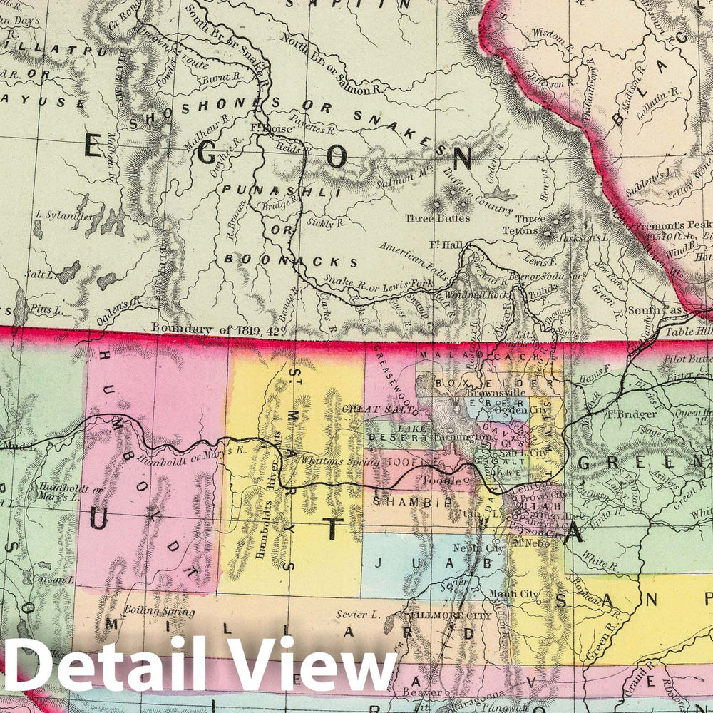 Historic Map : 1858 California, Oregon, Washington, Utah, New Mexico. v2 - Vintage Wall Art