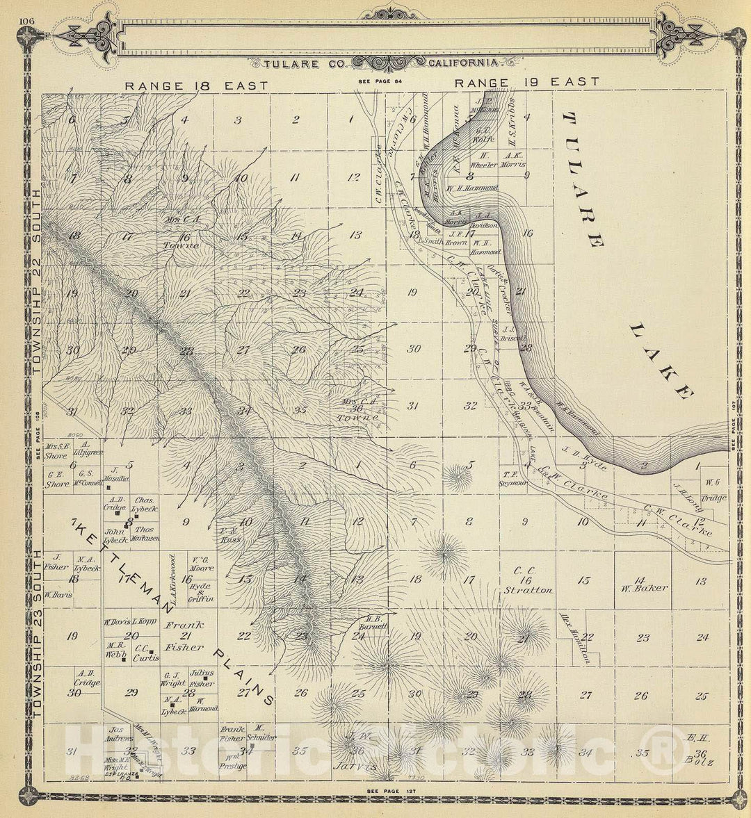 Historic Map : 1892 T.22-23S R.18-19E. - Vintage Wall Art