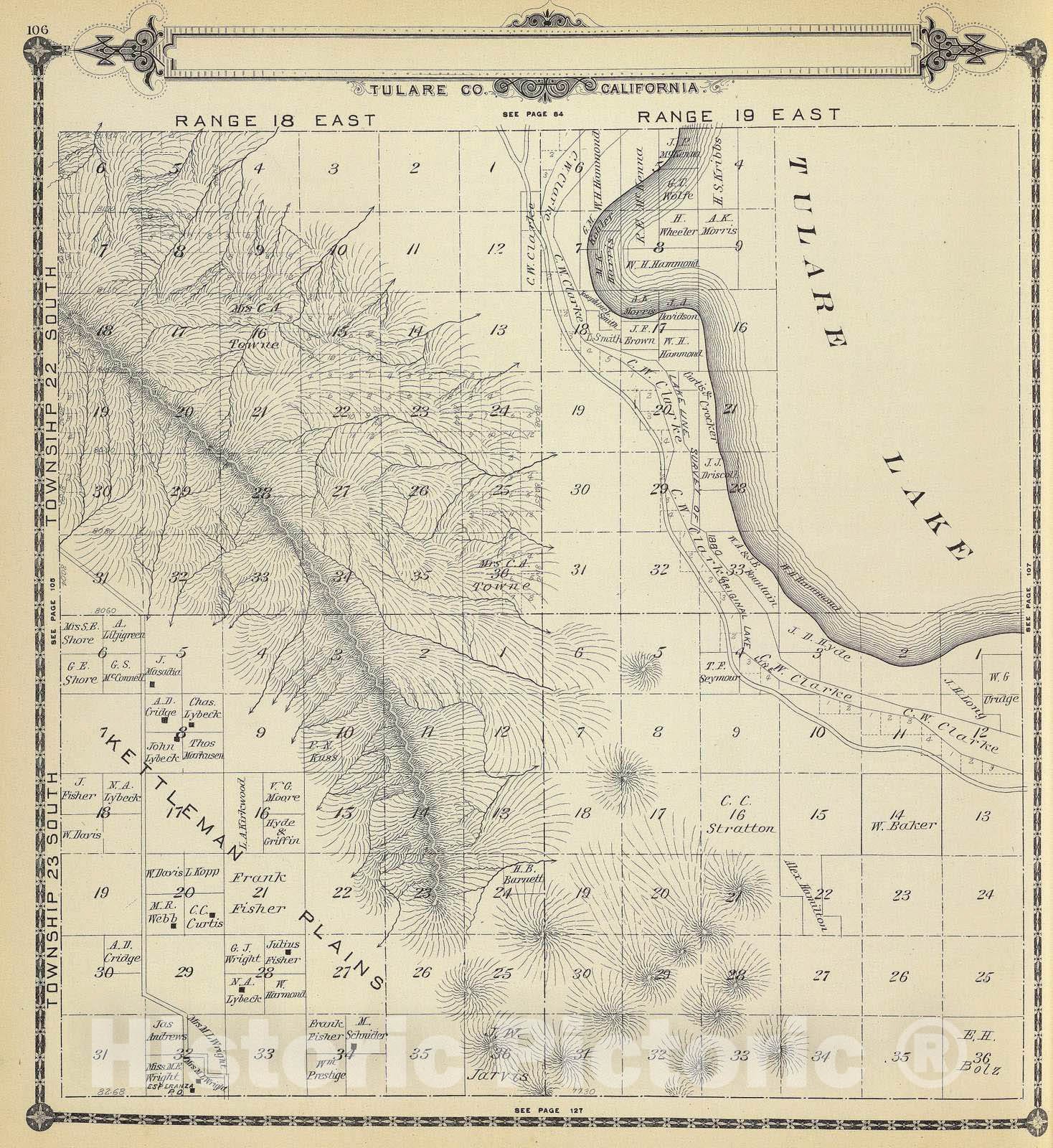Historic Map : 1892 T.22-23S R.18-19E. - Vintage Wall Art