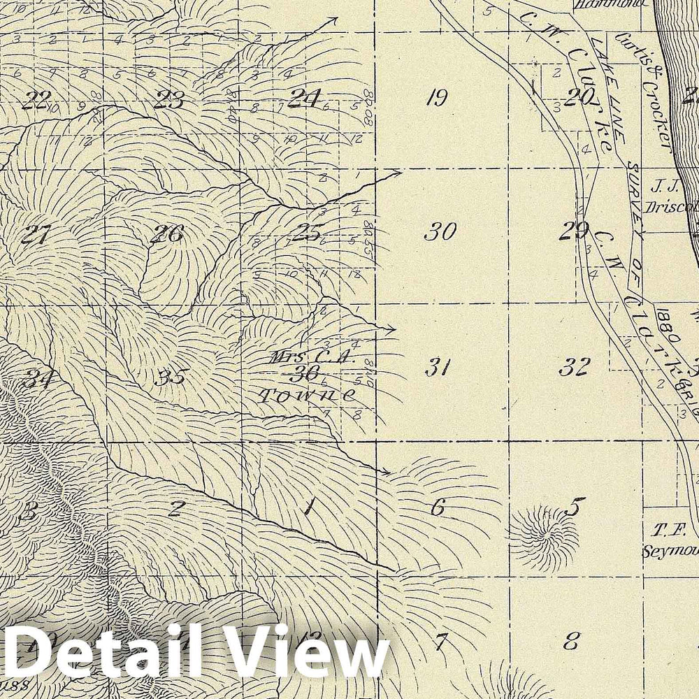 Historic Map : 1892 T.22-23S R.18-19E. - Vintage Wall Art