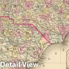 Historic Map : 1880 N. & S. Carolina. - Vintage Wall Art
