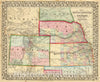 Historic Map : Colorado, 1870 Kan, Neb, Colo. , Vintage Wall Art