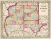 Historic Map : 1870 Hancock, McDonough, Schuyler counties. - Vintage Wall Art