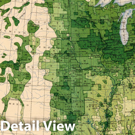 Historic Map : Statistical Atlas - 1903 159. Oats/acre. - Vintage Wall Art