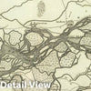 Historic Map : 1824 Map of the Course fo the Rhine, in the Environs of Strasbourg. - Vintage Wall Art