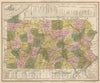 Historic Map : 1845 New Map Of Pennsylvania. - Vintage Wall Art