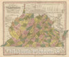 Historic Map : 1845 New Map Of Virginia. - Vintage Wall Art