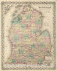 Historic Map : National Atlas - 1857 Michigan. - Vintage Wall Art