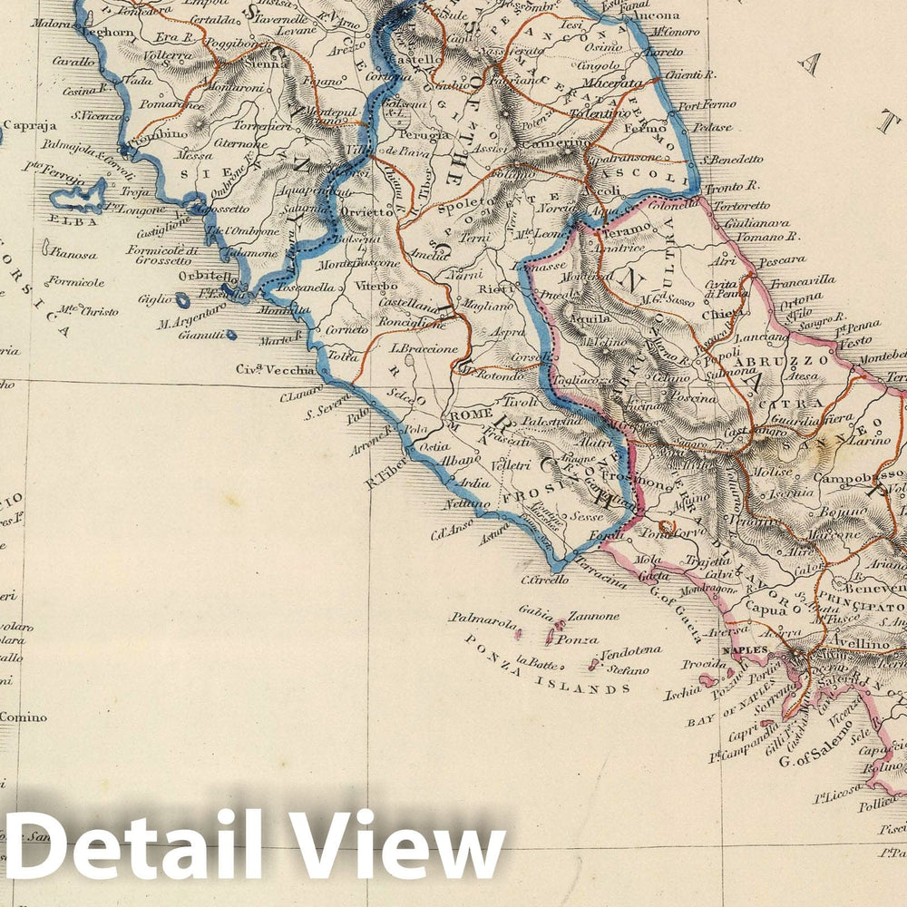 Historic Map : 1847 Italy. - Vintage Wall Art