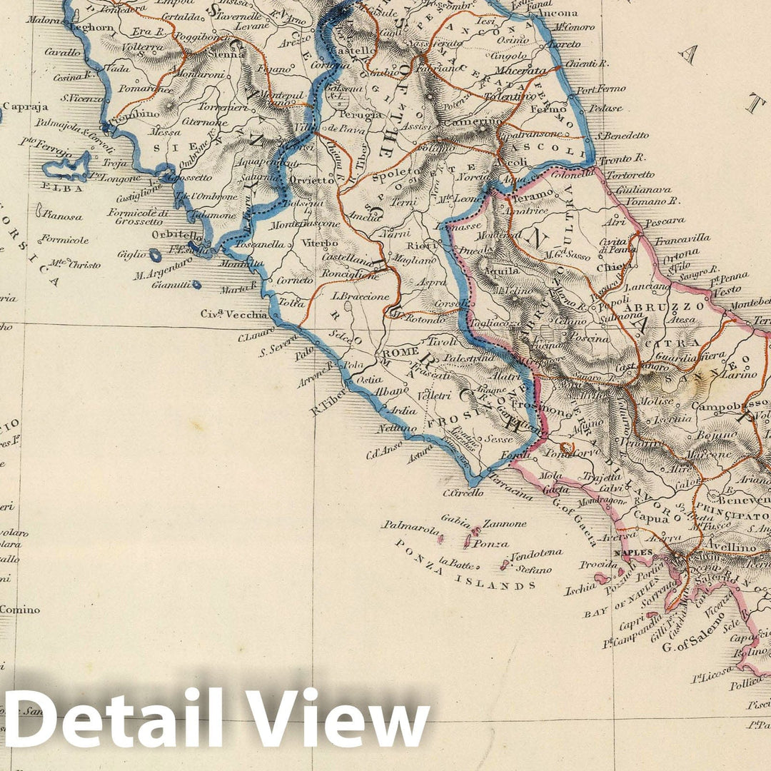 Historic Map : 1847 Italy. - Vintage Wall Art