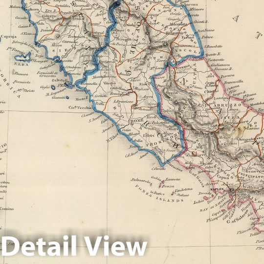 Historic Map : 1847 Italy. - Vintage Wall Art
