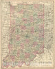 Historic Map : 1886 Indiana - Vintage Wall Art