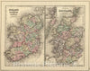 Historic Map : 1886 Ireland, Scotland. - Vintage Wall Art