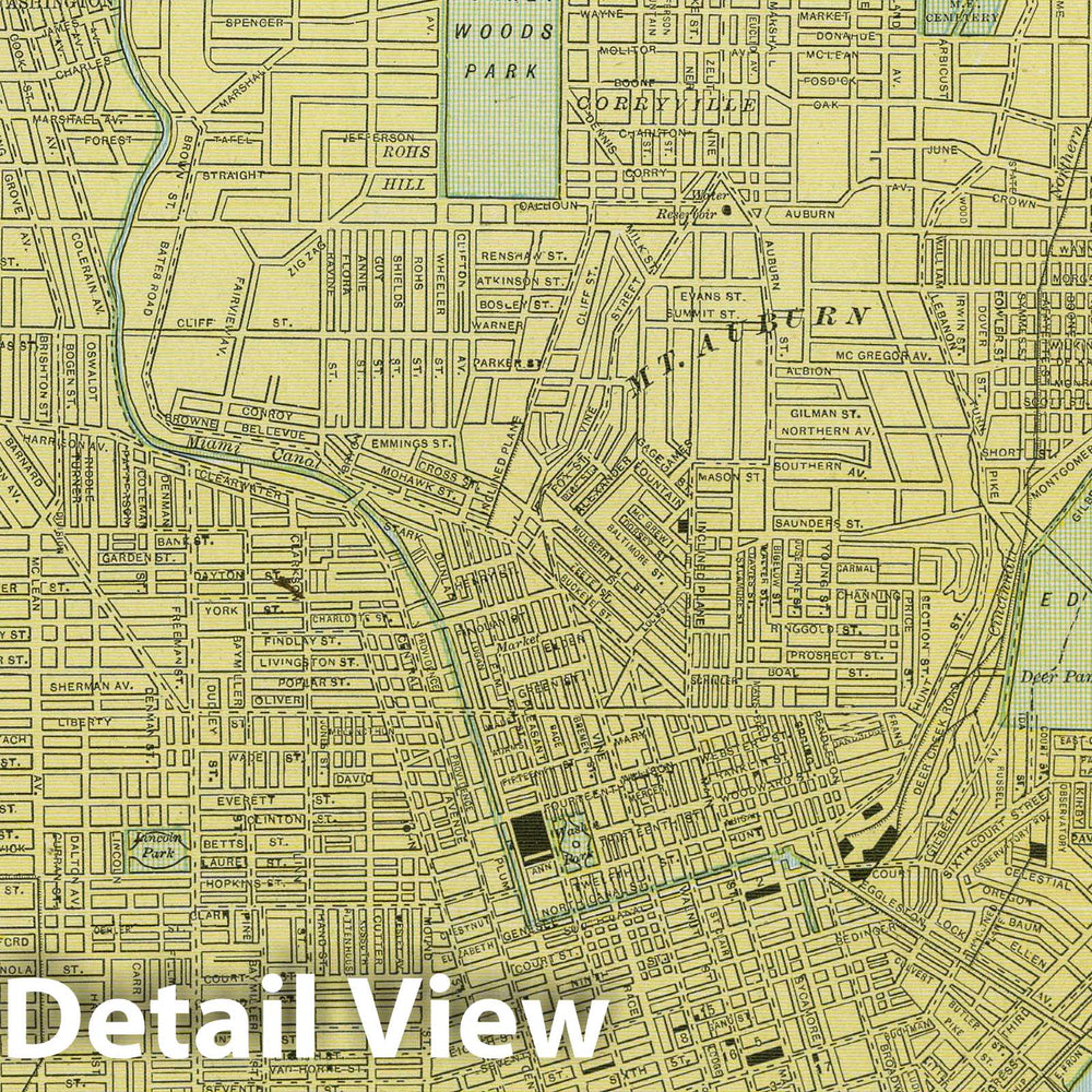 Historic Map : 1889 Map Cincinnati : Vintage Wall Art