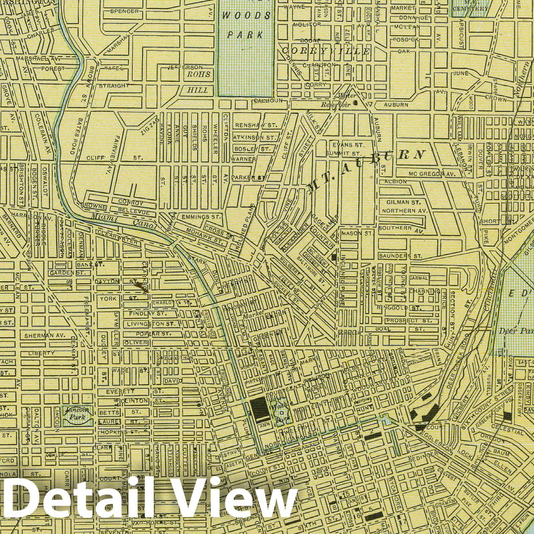 Historic Map : 1889 Map Cincinnati : Vintage Wall Art