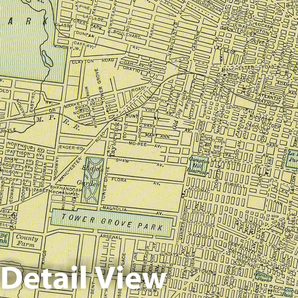Historic Map : 1889 St. Louis : Vintage Wall Art