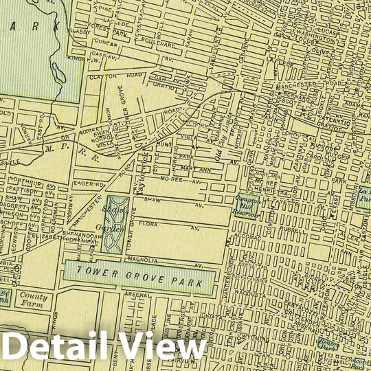 Historic Map : 1889 St. Louis : Vintage Wall Art