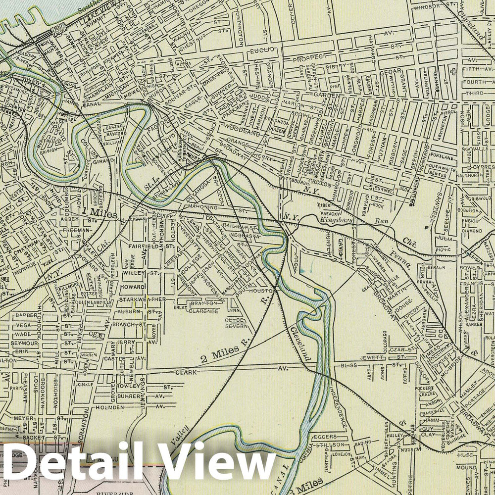 Historic Map : 1889 Cleveland. - Vintage Wall Art