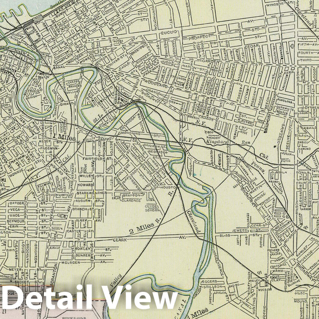 Historic Map : 1889 Cleveland. - Vintage Wall Art