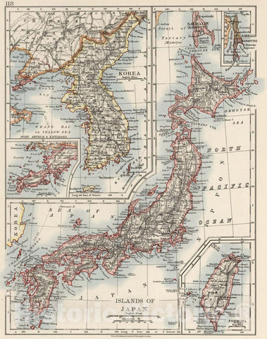Historic Map : 1906 Islands of Japan. Korea. Formosa. - Vintage Wall Art