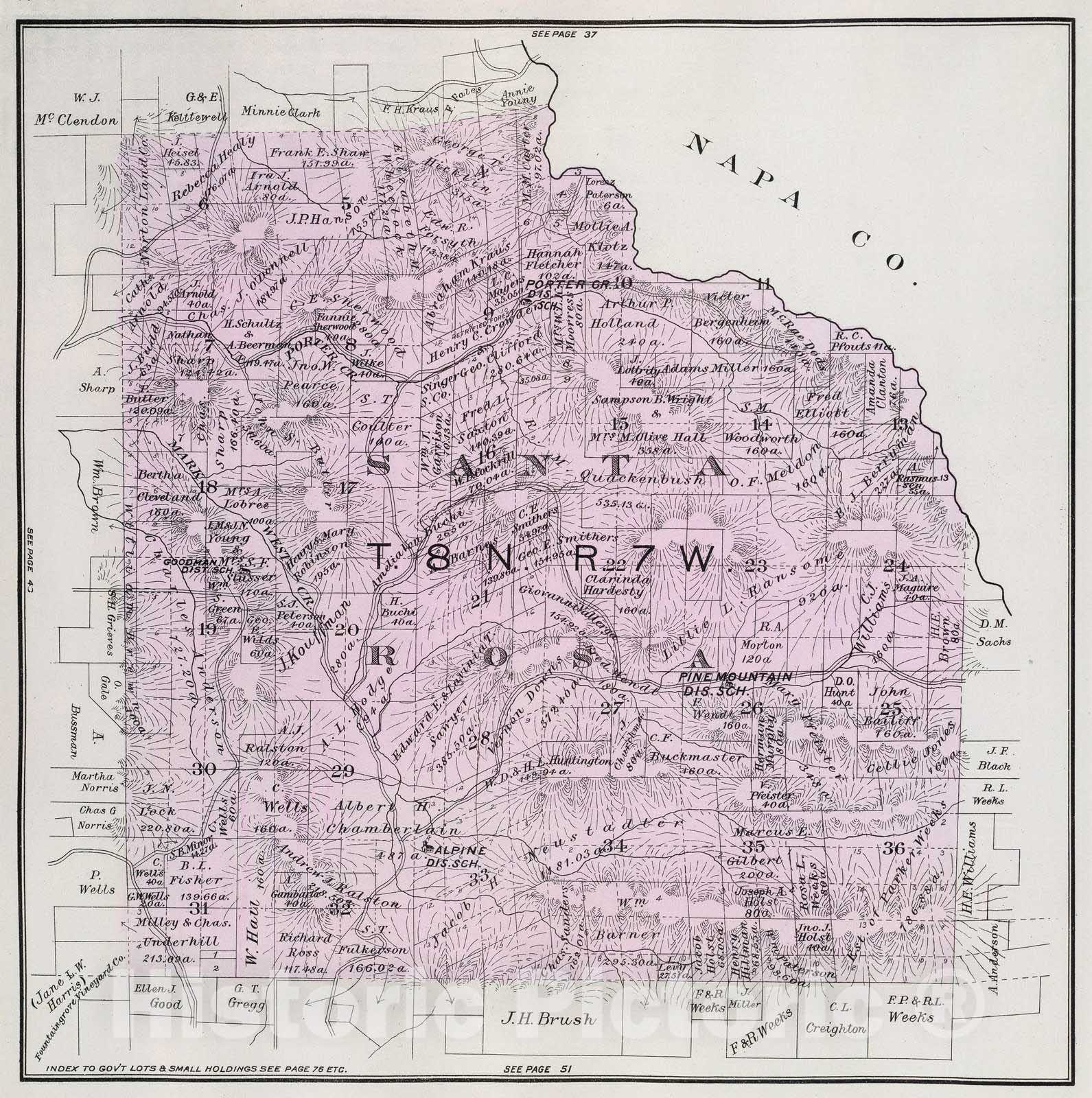 Historic Map : 1898 8 N, 7 W. - Vintage Wall Art