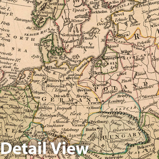 Historic Map : 1802 Europe. - Vintage Wall Art