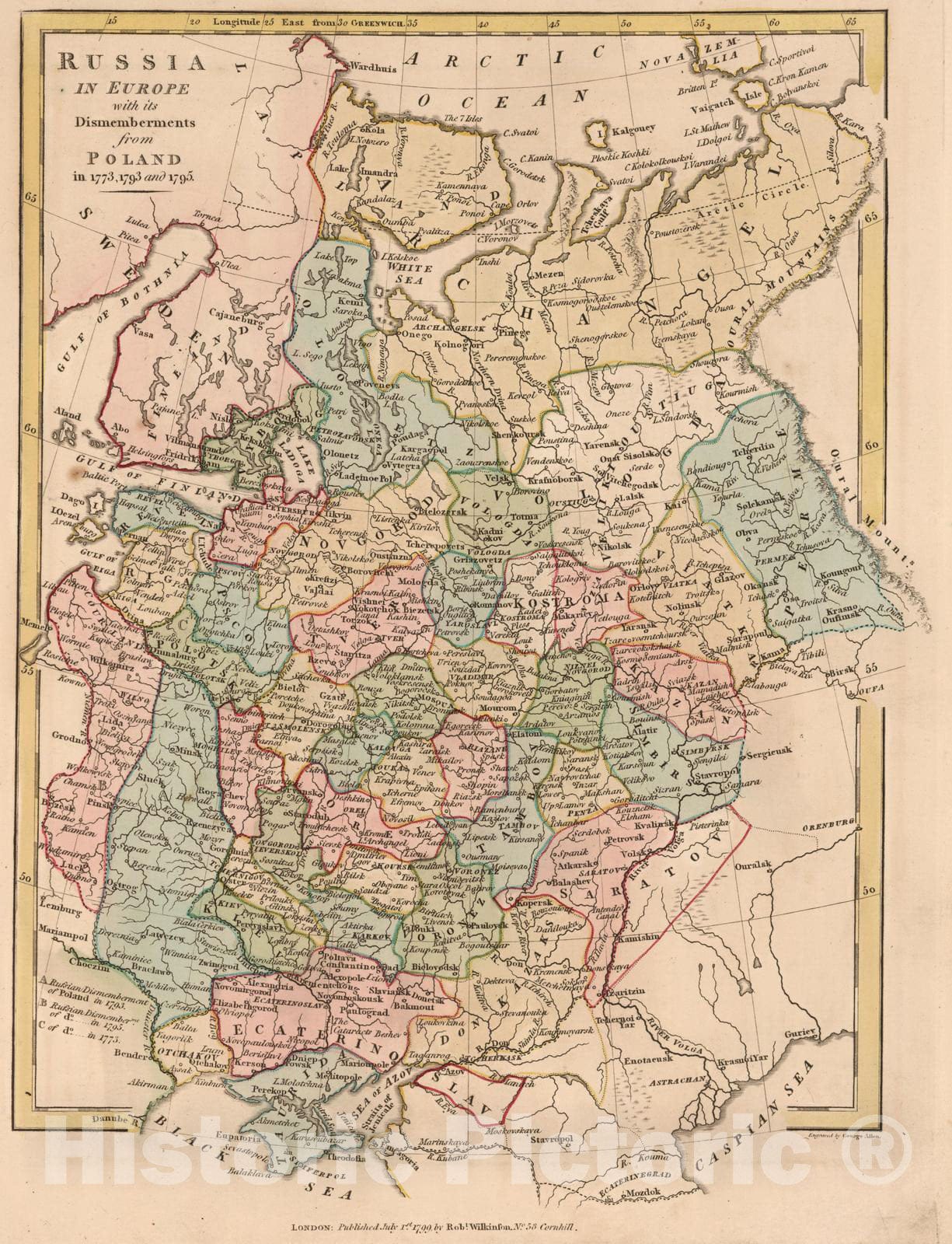 Historic Map : 1799 Russia in Europe. v2 - Vintage Wall Art