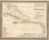 Historic Map : 1853 West Indies : Vintage Wall Art