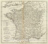 Historic Map : 1796 France Divided into Circles and Departments. - Vintage Wall Art