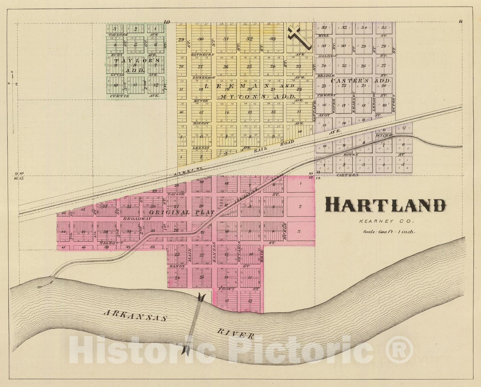 Historic Map : 1887 Hartland, Kearney Co. - Vintage Wall Art