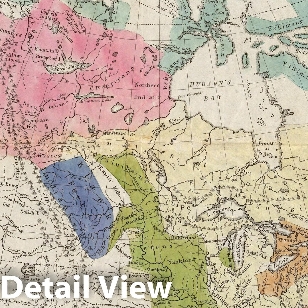 Historic Map : Exploration Book - 1836 Map of the Indian Tribes of Nor ...